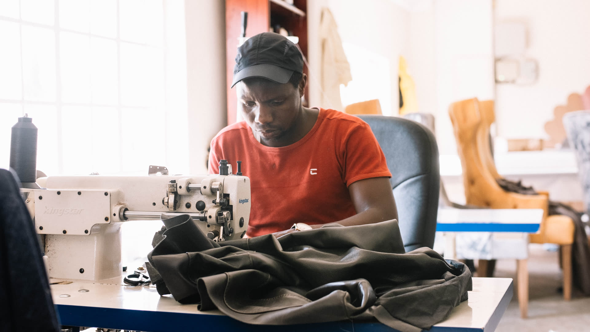 D3 upholstery sewing in the workshop